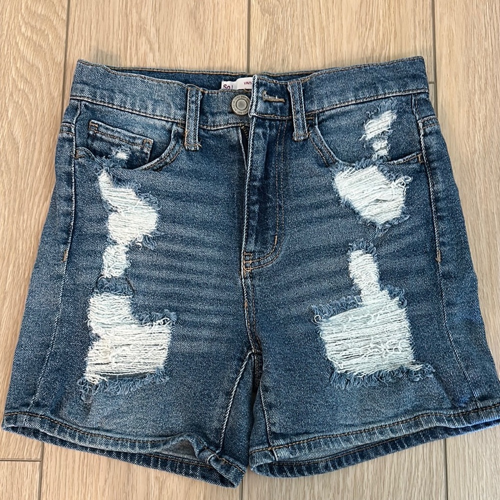 SO Blue Jean Shorts Distressed